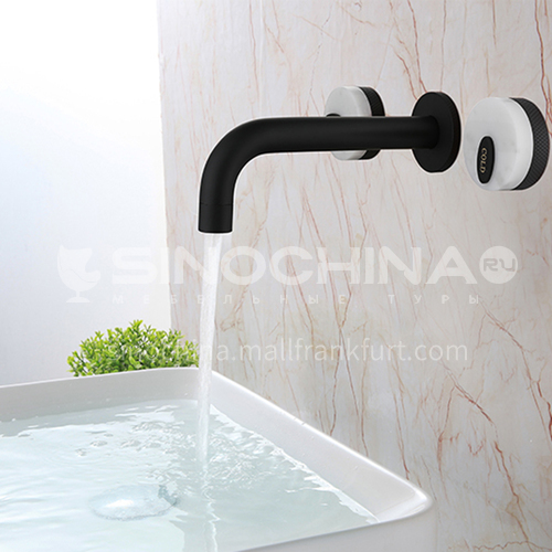 Bathroom basin faucet hot and cold black copper washbasin wall faucet KSH-EF-0001
